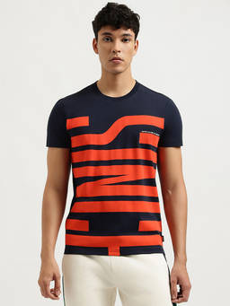 United Colors of Benetton - Men Blue Regular Fit Crew Neck Graphic Print T-Shirt