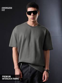 The Souled Store - The Anchor Grey Men Oversized T-Shirts