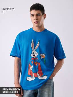 The Souled Store - The Superhero Men Blue Oversized T-Shirts