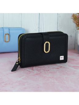 NFI Essentials - Pu Leather Mini Zipper Credit Card Holder Organizer Wallet