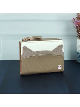 NFI Essentials - Pu Leather Mini Credit Card Holder Organizer Wallet with Zip Pocket