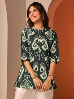Libas - Green Printed Straight Kurti for Women
