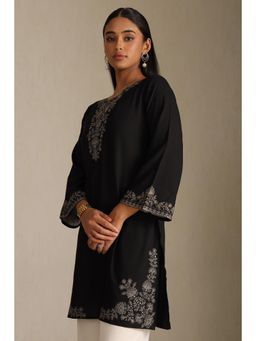 Soch - Womens Black Rayon Embroidered Thread Work Kurta