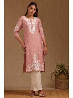 Soch - Womens Pink Gadwal Embroidered Thread Work Kurta
