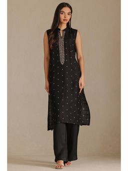 Soch - Womens Black Viscose Blend Embroidered Zari Kurta