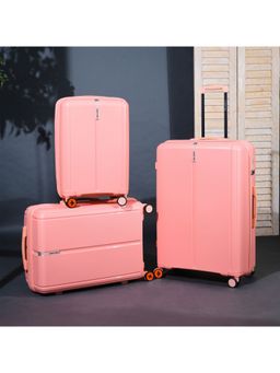 Nasher Miles - Unisex Pink The Line Hard-Sided Polypropylene Trolley Bags (Set of 3) (S/M/L)