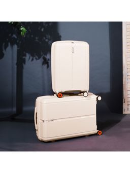 Nasher Miles - Unisex White The Line Hard-Sided Polypropylene Trolley Bags (Set of 2)