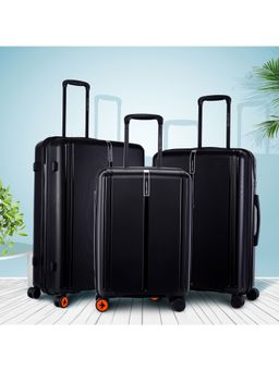 Nasher Miles - Unisex Black The Line Hard-Sided Polypropylene Trolley Bags (Set of 3) (S/M/L)