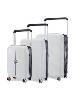 Nasher Miles - Unisex White Dubai Hard-Sided Polypropylene Trolley Bags (Set of 3) (S/M/L)