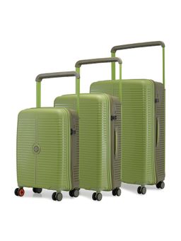 Nasher Miles - Unisex Green Dubai Hard-Sided Polypropylene Trolley Bags (Set of 3) (S/M/L)