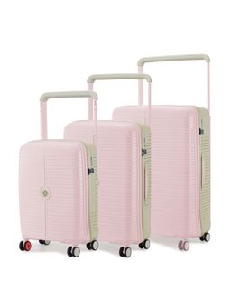 Nasher Miles - Unisex Pink Dubai Hard-Sided Polypropylene Trolley Bags (Set of 3) (S/M/L)