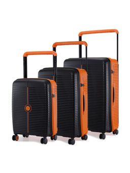 Nasher Miles - Unisex Black Dubai Hard-Sided Polypropylene Trolley Bags (Set of 3) (S/M/L)