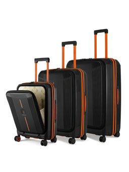 Nasher Miles - Unisex Black Alexandria Hard-Sided Polypropylene Trolley Bags (Set of 3) (S/M/L)