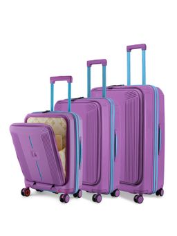 Nasher Miles - Unisex Purple Alexandria Hard-Sided Polypropylene Trolley Bags (Set of 3) (S/M/L)
