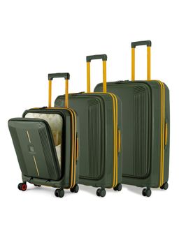 Nasher Miles - Unisex Green Alexandria Hard-Sided Polypropylene Trolley Bags (Set of 3) (S/M/L)