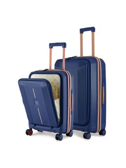 Nasher Miles - Unisex Navy Blue Alexandria Hard-Sided Polypropylene Trolley Bag (Set of 2)