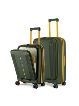 Nasher Miles - Unisex Green Alexandria Hard-Sided Polypropylene Trolley Bags (Set of 2)
