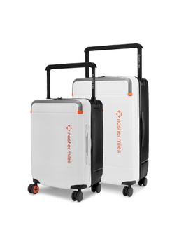 Nasher Miles - Unisex White Oslo Hard-Sided Polycarbonate Trolley Bags (Set of 2) (S/M)
