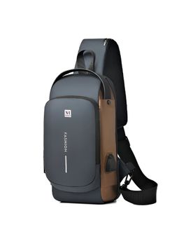 NFI Essentials - Unisex Grey Anti-Theft Waterproof Crossbody Bag