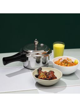 VINOD - Platinum Triply Stainless Steel Outer Lid Pressure Cooker (Set of 4)