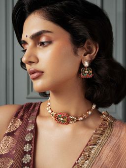 Curio Cottage - Meira Multi-Color Queen Of Jades Choker Set