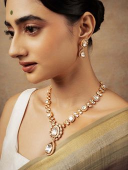 Curio Cottage - Splendor Of Meira Statement Polki Jewellery Set