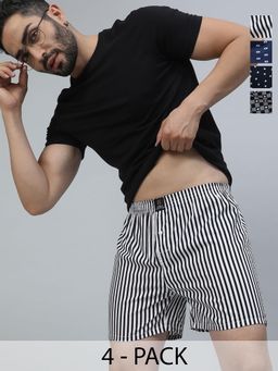 Urban Scottish - Men Pure Cotton Boxers Multi-Color (Pack of 4)