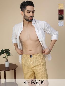 Urban Scottish - Men Pure Cotton Boxers Multi-Color (Pack of 4)