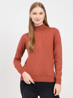 Madame - High Neck Rust Sweater