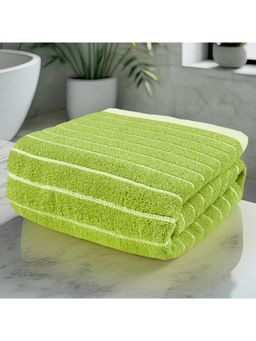 Story@Home - Green Stripes 400 GSM Cotton Bath Towel (XL)