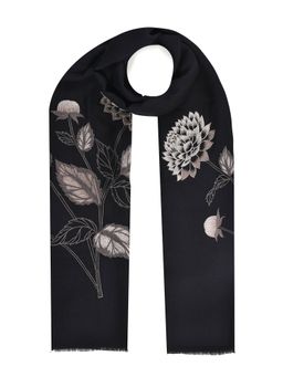 Janavi India - Black Flower Girl in Merino Scarf