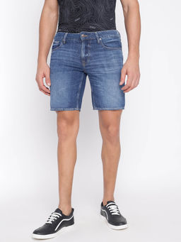 Guess - Blue Cotton Blend Regular Shorts