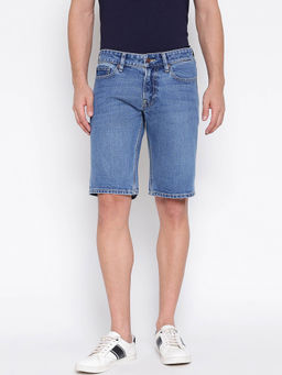 Guess - Blue Cotton Regular Shorts