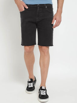 Guess - Black Cotton Blend Regular Shorts