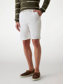 Guess - White Viscose Blend Regular Shorts