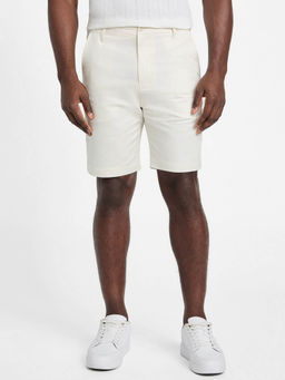 Guess - Off White Linen Blend Regular Shorts