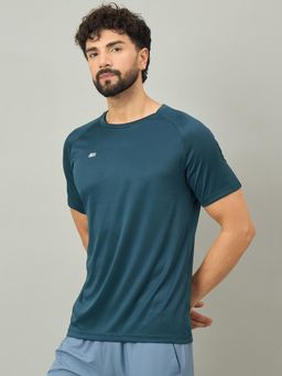 Dida - Men Navy Blue Polyester Solid Half Sleeves Regular Fit T-Shirt