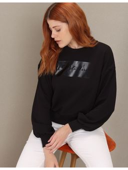 U.S. POLO ASSN. - Black Crew Neck Tonal Graphic Print Sweatshirt