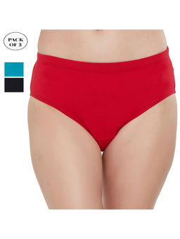 SOIE - High Rise Full Coverage Solid Colour Cotton Stretch Hipster Panty