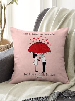 Indigifts - Micro Satin Cushion Cover with Fibre Filler, Valentine Gifts, Love Gift