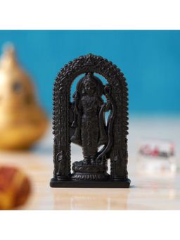 eCraftIndia - Black Metal Handcrafted Shri Ram Statue Murti Holding Bow & Arrow Decorative God Idol
