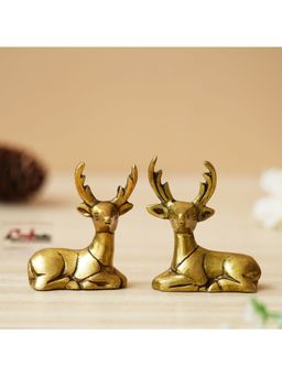 eCraftIndia - Set of 2 Deer Statues Showpieces - Animal Figurines for Home Decoration