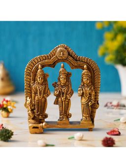 eCraftIndia - Golden Metal Ram Darbar Statue for Home Temple