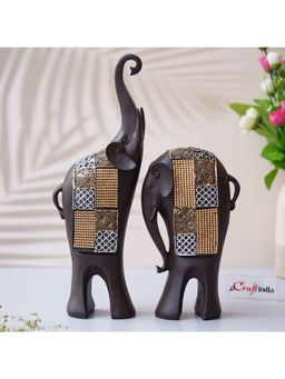 eCraftIndia - Set of 2 Elephant Statues Animal Figurine Decorative Showpiece