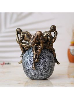 eCraftIndia - 3 Man Group Sitting on Ball Human Figurine Showpiece for Home, Office, Table Decor