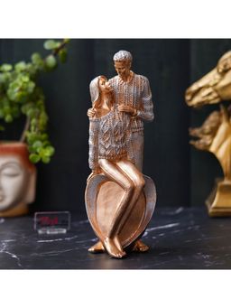 eCraftIndia - Golden Polyresin Romantic Couple Statue Human Figurine Decorative Showpiece