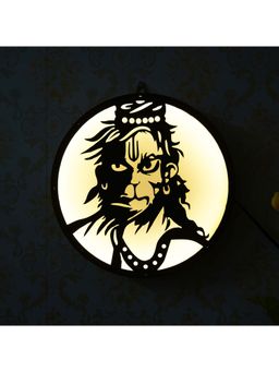 eCraftIndia - Lord Hanuman Wooden Cutout LED Light Lamp Decorative Wall Hanging