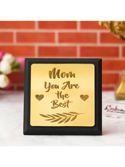eCraftIndia - Brown "Mom You Are the Best" Tabletop Wooden Showpiece