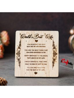 eCraftIndia - "World's Best Wife" Tabletop Wooden Showpiece