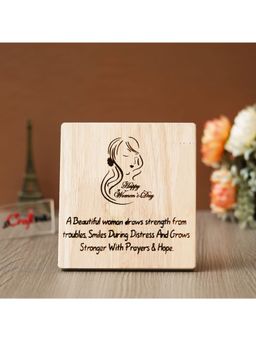 eCraftIndia - "A Beautiful Woman Draws Strength" Quote Tabletop Wooden Showpiece